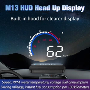 Car HUD OBD Head Up Display STM32 Imported Chips Meter Speedometer Odometer Time - Foto 1 di 8