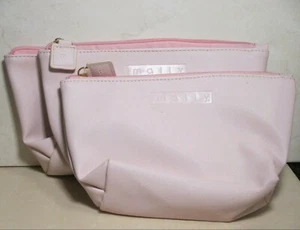 MALLY LIGHT PINK COSMETIC BAG ~ SET OF 3  - Picture 1 of 1