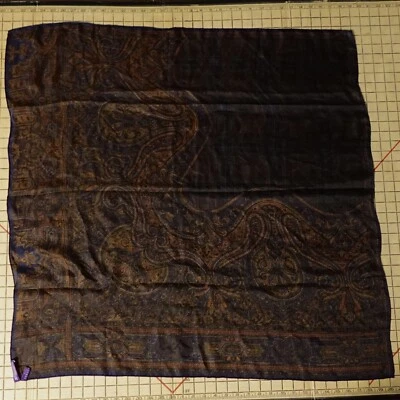 Ralph Lauren Etiqueta Púrpura 100% Seda Paisley Bufanda Pañuelo Cuadrado Hecho en Japón Foto 1 de 4