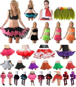 Damen 4,5 Lagen TuTu Rock Petticoat mit Band Burlesque Rüsche SELTEN Rock - Bild 1 von 54