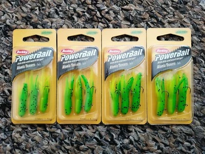 (4) Lote de señuelos de pesca Berkley Powerbait Atomic Teasers 1/16 oz tubo plantilla Grn/Chrt Foto 1 de 2
