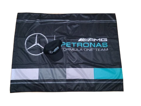 NEW Mercedes AMG Petronas Flag Banner Formula 1 One Racing Team F1 & Team Hat Cover