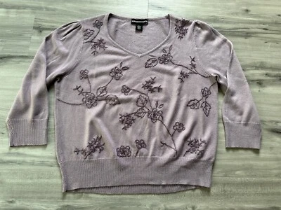 Suéter Pullover Tejido Norton McNaughton Top Para Mujer Talla L Bordado Lavanda Foto 1 de 4