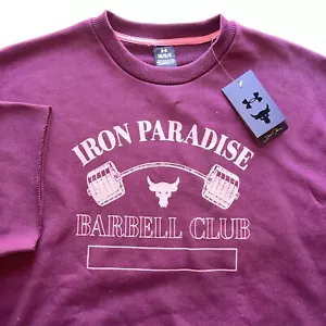 Under Armour Project Rock Sweatshirt Iron Paradise Barbell Club 1373571 Men's L - Picture 1 of 4