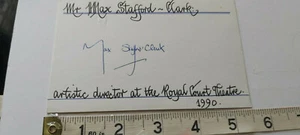 Thomas Scullion Sammlung - HANDSIGNIERT MAX STAFFORD CLARK COA BEGINNT BEI £4,99 - Bild 1 von 2