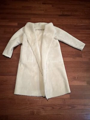 NUEVO CON ETIQUETAS $3250 MACKAGE Hana 2 en 1 Bata de oveja Abrigo Crema Talla Mediana Foto 1 de 4