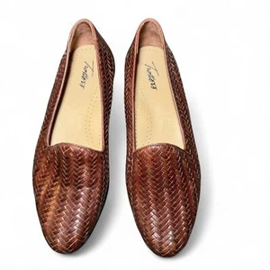 Trotters Liz III Slip-On Mujer Marrón Cuero Mocasines con Detalle Tejido Talla 9 - Imagen 1 de 7
