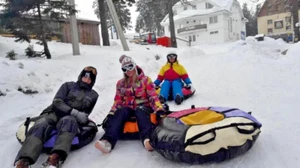 Schneereifen Rutschreifen | Aufblasbarer Schlitten Ø100 cm |Winterrodel - Bild 1 von 11