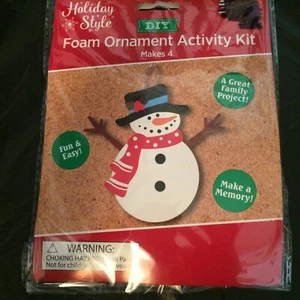 Christmas DIY 4 Snowman w/Arms Foam Ornaments~NEW~Holiday Style Activity Kit - Picture 1 of 3
