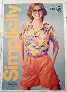 SIMPLICITY June 70s - 80s Fashion News Leaflet Terry Velour Tropical for Sewing - Picture 1 of 9