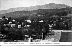 Windsor VT State St Ascutney Mountain Rockwoods Pharmacy Publisher postcard IQ3 - Picture 1 of 2