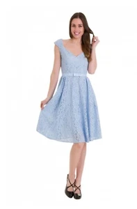 Banned Apparel Size XL Pale Blue Lace Fit & Flare Dress New With Tags - Picture 1 of 12