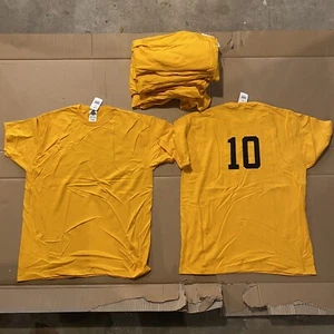 Russell Athletic Large Team Numbered T Tee Shirts Yellow (Set Of 10) - Picture 1 of 10