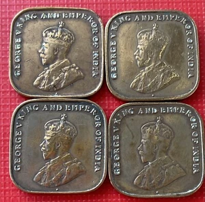 Straits one cent 1920 4 pcs (1) - Picture 1 of 2