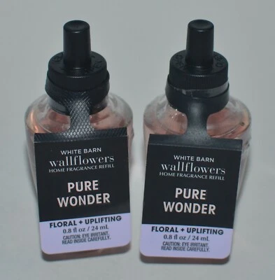 2 BATH & BODY WORKS PURE WONDER WALLFLOWER FRAGRANCE REFILL BULB PLUG IN SCENT