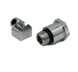 Oil Pressure Gauge Adapter Kit Chrome for Harley Models Big Twin Evo Shovelhead - Picture 1 of 8