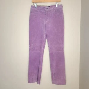 Vintage Jou Jou Skins Y2K/90s Suede Leather Straight Leg Pants Size 11/12 - Imagen 1 de 8