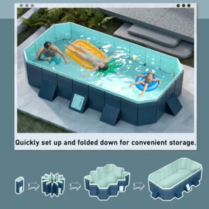 253cm*133cm*55cm Above Ground Outdoor Swimming Pool Foldable Bathing Family Cool - Picture 1 of 9
