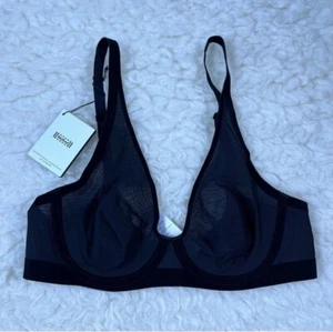 Wolford Tulle Flock Full Cup Underwire Bra Size 32B Black NWT $165 - Picture 1 of 10