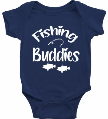 Infant Baby Bodysuit One-Piece Fishing buddies buddy Fisherman Best Friend - Image 1 of 2