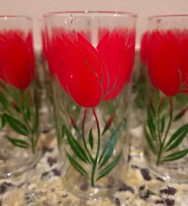 Set of (7) Vintage Tulip Glasses - Picture 1 of 3