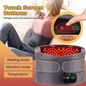 Electric Massage Belt Infrared Heated with Back Support Waist Vibration Massager - Picture 1 of 17