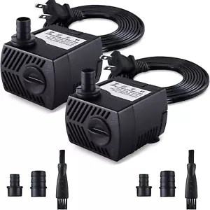 Fountain Pump 2 Packs Submersible Water Pump Durable Outdoor Fountain Water Pump - Picture 1 of 12
