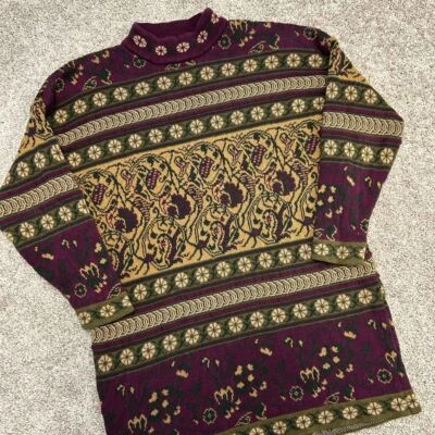 Vintage Express Tricot Sweater Dress Women Size XS Shoulder Pads Geometric - Image 1 of 4