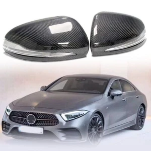 Carbon Fiber Wing Rear View Mirror Cover Gaps Replace Trim For Mercedes C257 - Picture 1 of 15