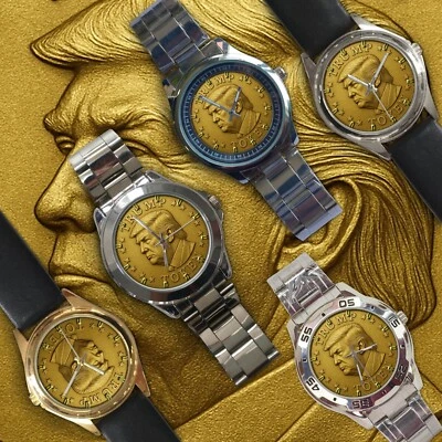 ARTÍCULO DE VENTA! Trump Token Coin 2025 ¡Nuevo Regalo Acero Inoxidable Reloj Pulsera!! Foto 1 de 2