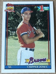 CHIPPER JONES HOF 1991 TOPPS Rookie Card #333  NM-MT Condition - Picture 1 of 2