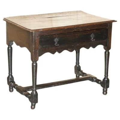 17TH CENTURY ANTIQUE CHARLES II FLEMISH OAK SIDE TABLE WITH SINGLE DRAWER - Image 1 of 4
