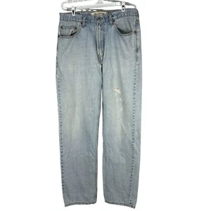 Levis 550 Relaxed Fit Light Wash Denim Jeans Mens Distressed Frayed Hem 34x36 - Picture 1 of 8