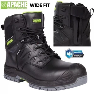 Mens Apache S7 Lightweight Composite Toe Cap Waterproof Safety Side Zip Boots Sz - Picture 1 of 8