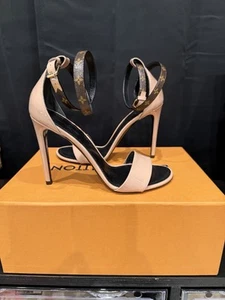 Nude Louis Vuitton Heels with LV Monogram Straps. Size 37 EU/ 7 US - Picture 1 of 8