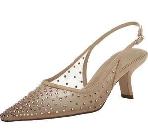 Bomba Sam Edelman Bianka Slingback malla tostada para mujer talla 9 nueva en caja - Imagen 1 de 11