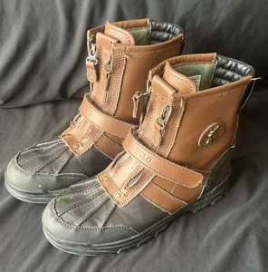 BOTA ALTA POLO RALPH LAUREN Conquered, cuero chocolate/bronceado talla 7 - Imagen 1 de 7