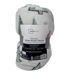 NWT Mainstays "Velvet Plush Throw" Polyester Fleece Blanket - New - 50" x 60" - Picture 1 of 8