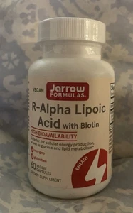 Jarrow Formulas Vegan R-Alpha Lipoic Acid with Biotin 60 Veg Capsules  Exp 6/26 - Picture 1 of 4