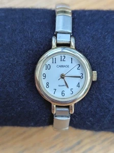 Carriage oro y plata tono de lujo para mujer cuarzo reloj de acero inoxidable - Imagen 1 de 7
