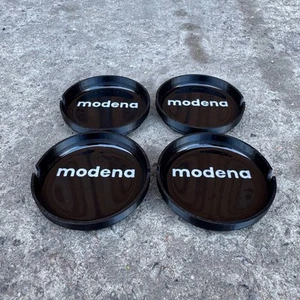 Autostrada Modena Center Caps Logos Set Of 4 Black - Picture 1 of 10