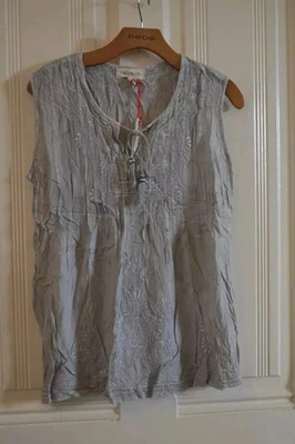 BLUSA SIN MANGAS BORDADA FLORAL VERDE NUEVA CON ETIQUETAS DE LUNA MOON PARA ANTHROPOLOGIE ~M Foto 1 de 4