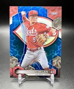 2023 Bowman’s Best MATT McLAIN RC ROOKIE Blue Refractor /150 #39 Cincinnati Reds - Picture 1 of 3