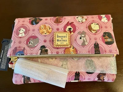 Disney Dooney & Bourke Rosa Perros Cartera Plegable Bandolera - Gran Dama y Vagabundo Foto 1 de 4