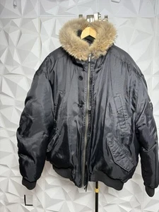 Sean John Puffer Coat Mens 3XL Black Down Filled Coyote Fur Trim Streetwear - Picture 1 of 6