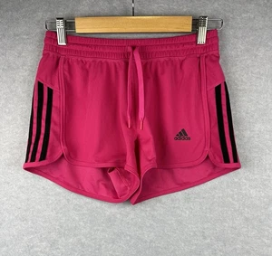 Womens Shorts Adidas Pink Black Stripes Short Shorts Size XS Extra Small - Picture 1 of 11