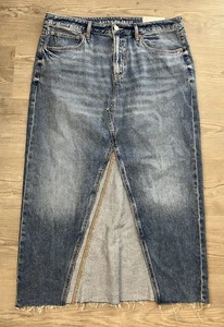 American Eagle niedriger Bund Maxi Denim Rock Damengröße 14 neu mit Etikett - Bild 1 von 14