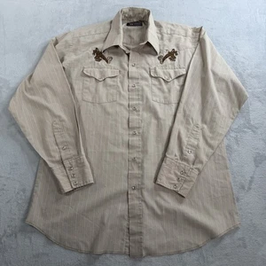 Panhandle Slim Western Bigfoot Shirt Mens XL 17.5 Embroidered Pearl Snap Pressed - Picture 1 of 10