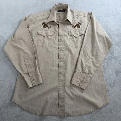Panhandle Slim Western Bigfoot Shirt Mens XL 17.5 Embroidered Pearl Snap Pressed - Image 1 of 4