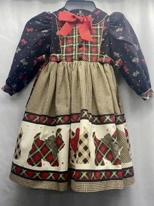 DAISY KINGDOM VNT GIRLS SCOTTIE DRESS SZ 4 TULLE SKIRT UNDERNEATH BACK ZIP - Picture 1 of 15